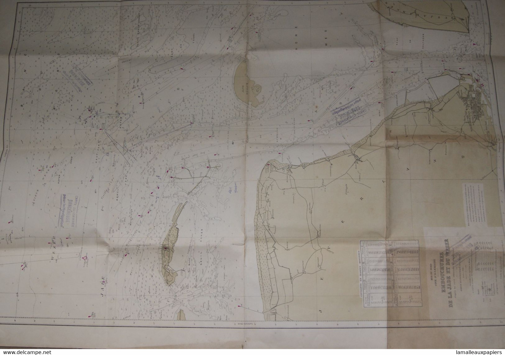 Embouchure De La Jade Et Du Weser (Mer Du Nord) 1953 - Nautical Charts