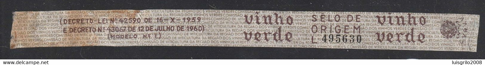 Revenue/ Fiscal, Portugal - Beverage Tax/ Imposto Sobre Bebidas -|- Vinho Verde - Unused Stamps