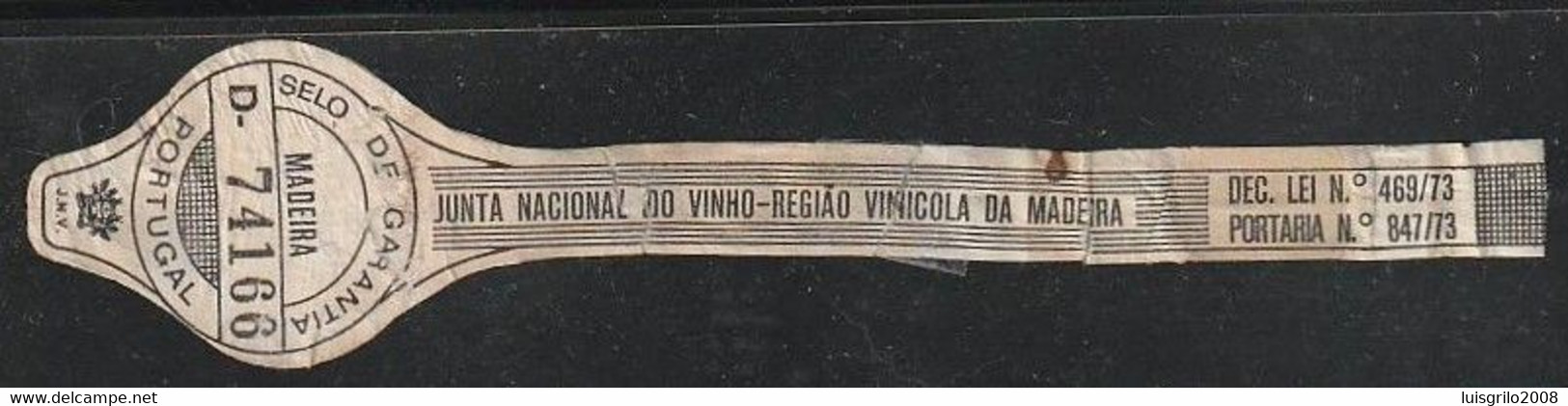 Revenue/ Fiscal, Portugal - Beverage Tax/ Imposto Sobre Bebidas -|- Vinho Da Madeira - Ongebruikt