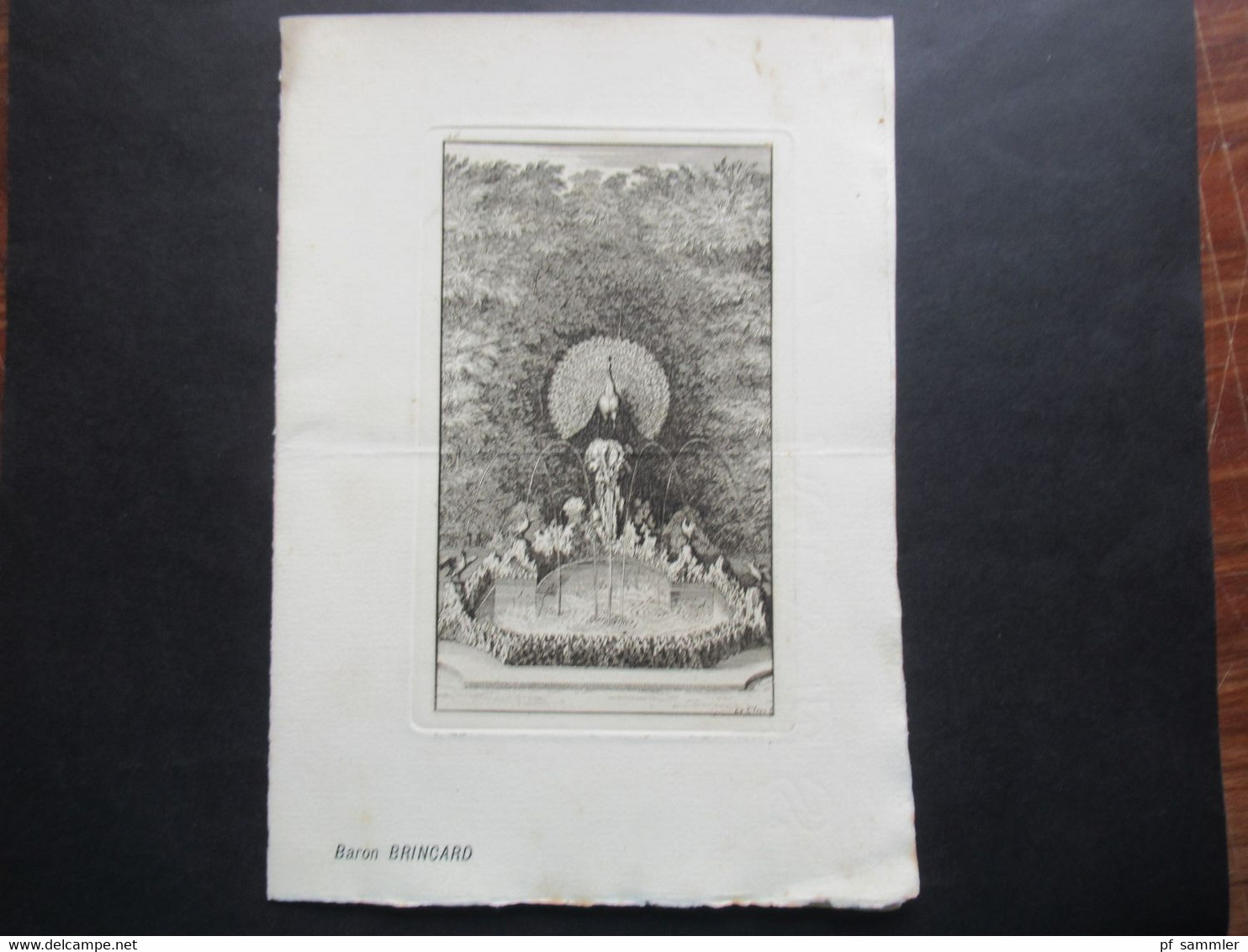 Frankreich 1927 Klappkarte / Menükarte Kupferstich (?!) Vorne Signiert Le Clerc Mit Pfau Personalisiert Baron Brincard - Menus