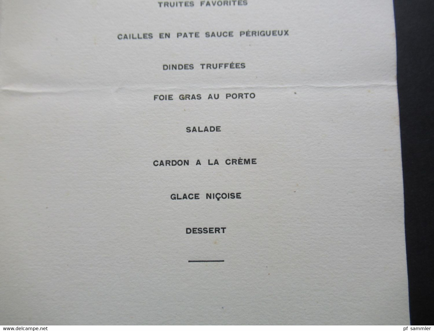 Frankreich 1927 Klappkarte / Menükarte Kupferstich (?!) Vorne signiert Le Clerc mit Pfau personalisiert Baron Brincard