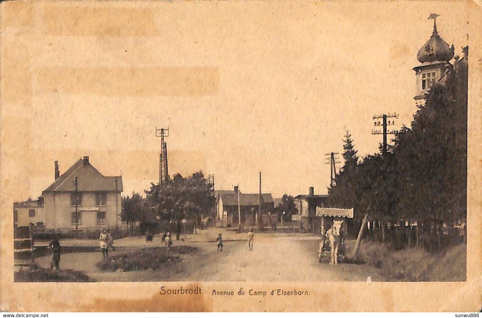 Sourbrodt - Avenue Du Camp D'Elsenborn (animée Attelage..tache Edit. Delputz) - Weismes