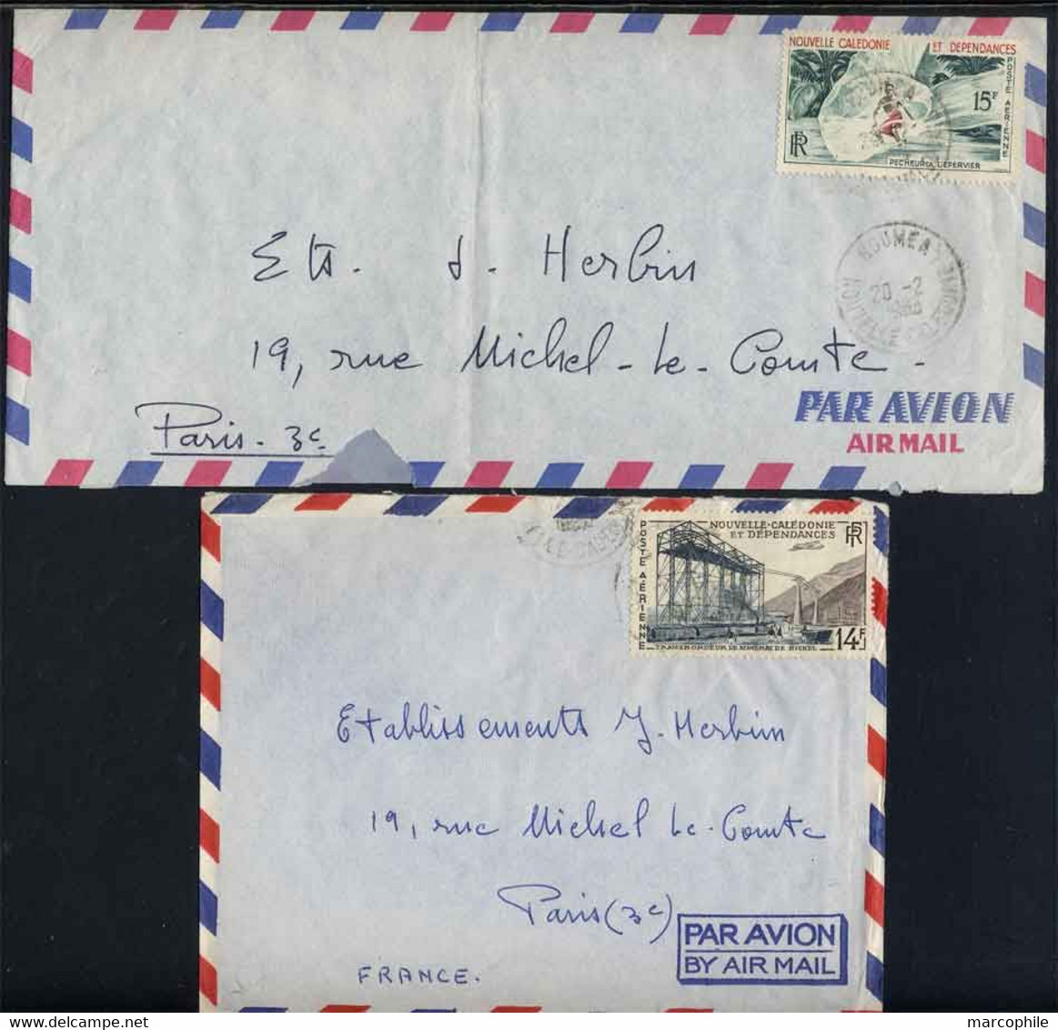 NOUVELLE CALEDONIE / PA 66 Et 67 Sur 2 LETTRES AVION (ref 8472) - Briefe U. Dokumente