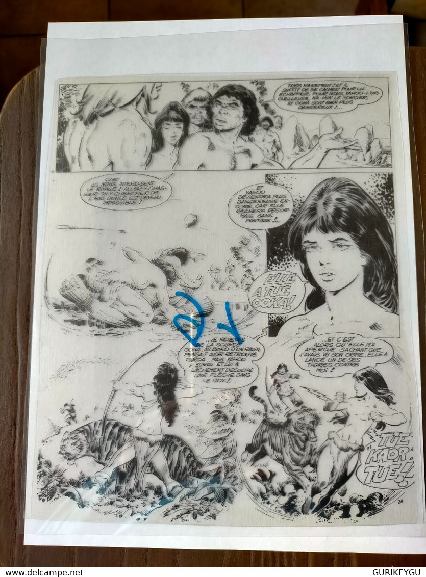 RARISSIME Pièce Unique Très Rare Film D' Impression Planche Plastique Du RAHAN 35 EO Page 24/42 NEUF 1983 Tigre CHERET - Rahan