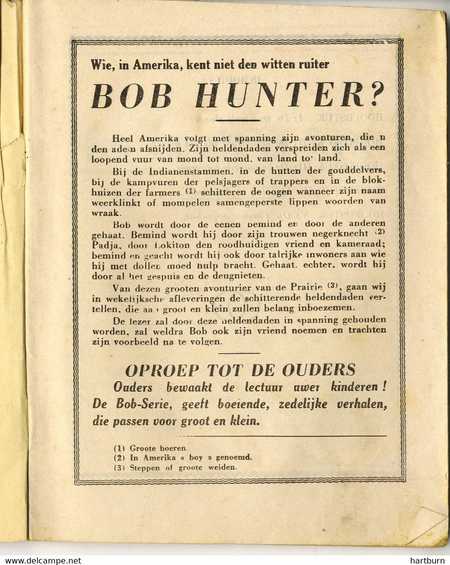 ♥️ Bob Hunter, Op Indianenpaden - Een Duivelskerel (18 X 14 Cm) (BAK-5,2) - Aventures