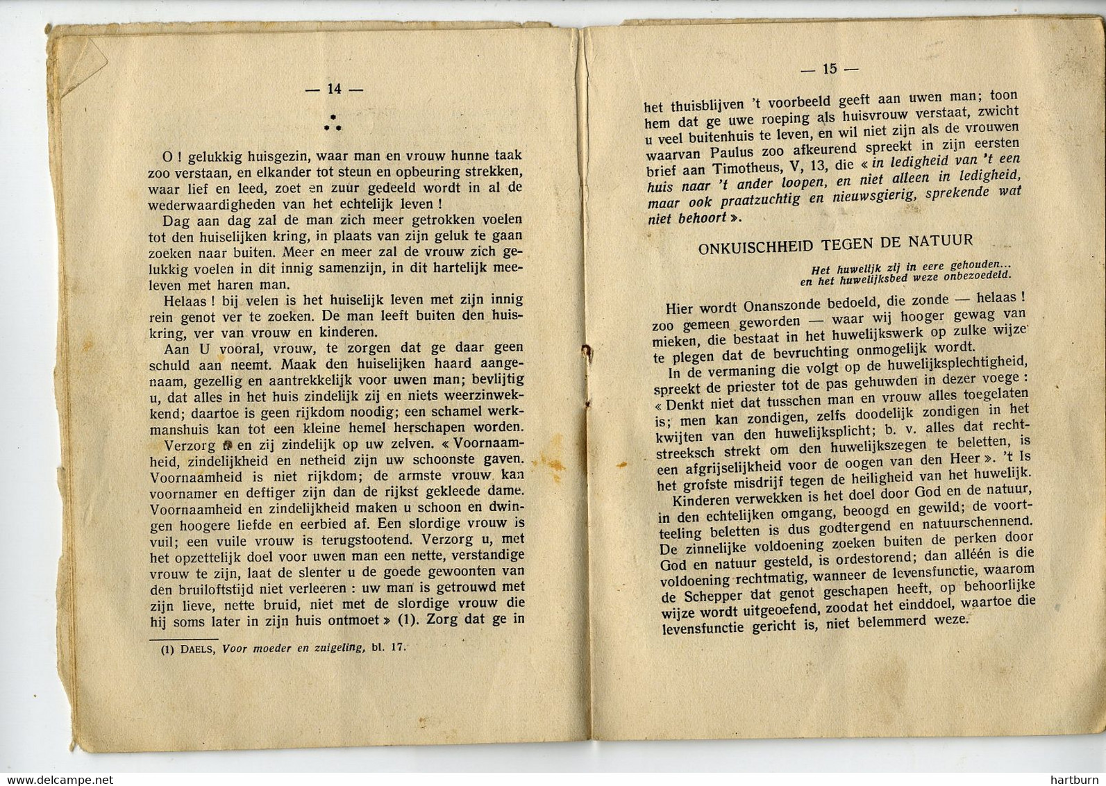 ♥️ Voor De Trouwers (raadgevingen En Gebeden. Brugge 1930 (16 X 11.5 Cm) (BAK-5,2) - Sachbücher