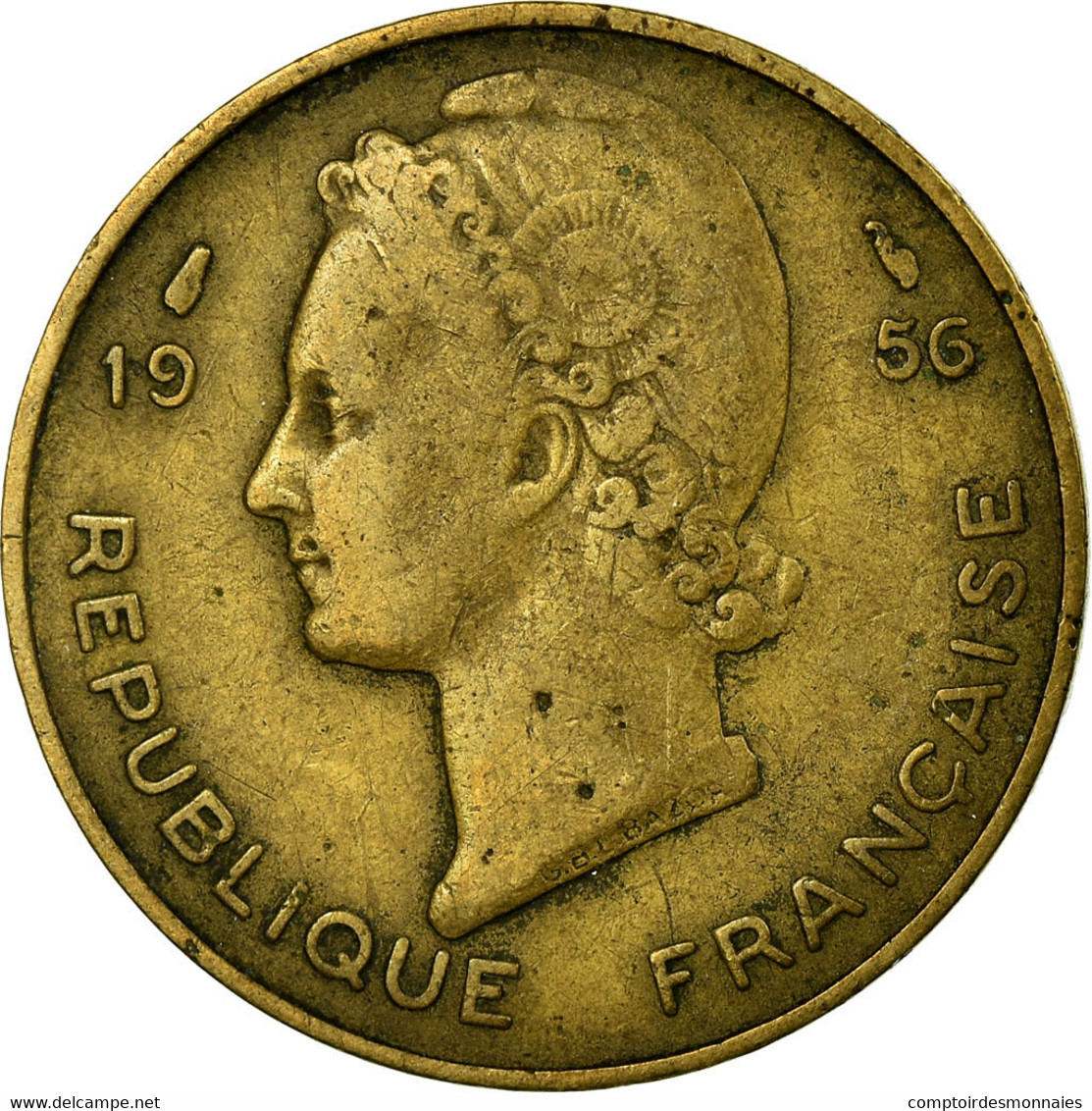 Monnaie, French West Africa, 10 Francs, 1956, Paris, TB+, Aluminum-Bronze, KM:6 - Ivoorkust