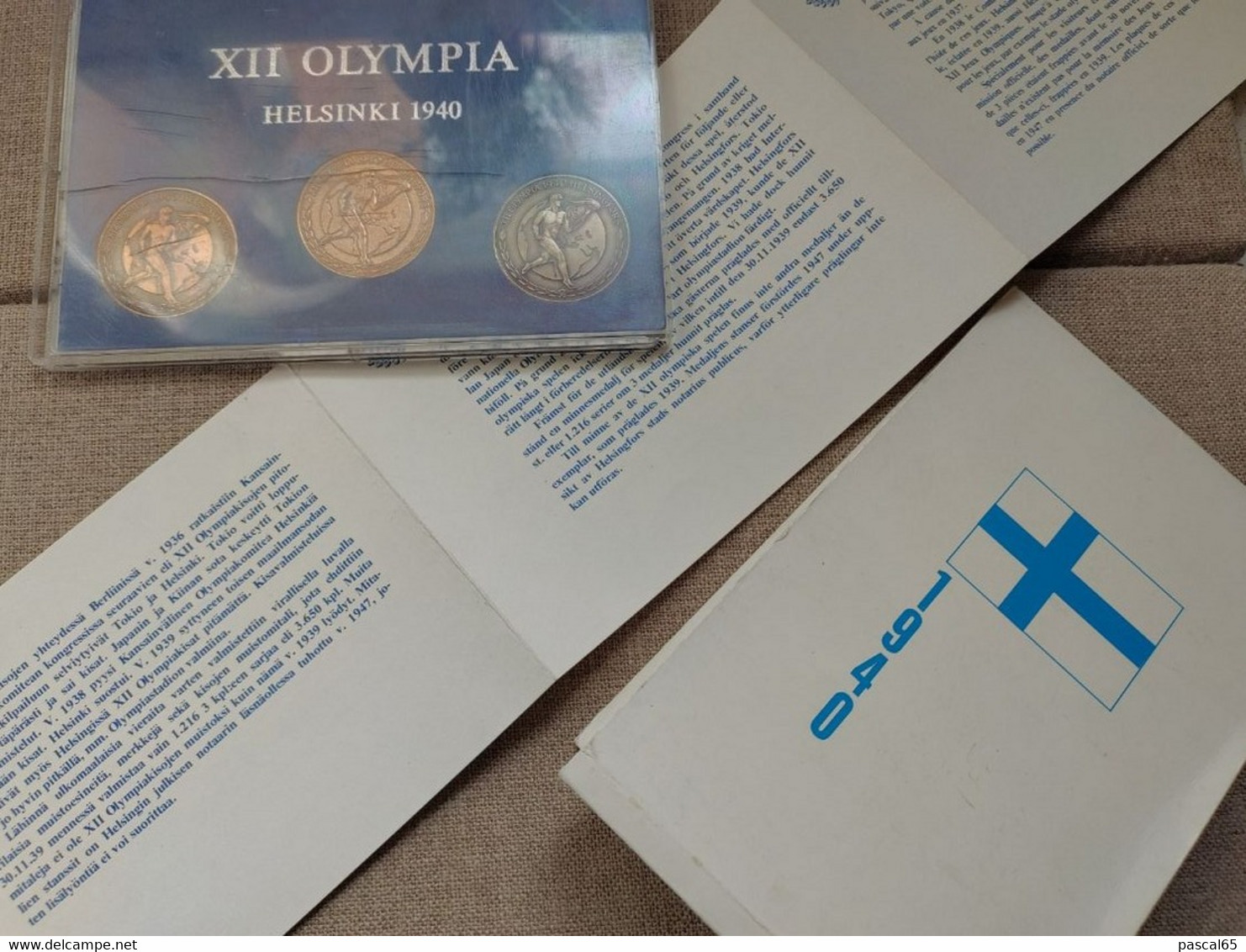 RARE, 3 Médailles 12 Jeux Olympiques Annulés Helsinki 1940 FINLANDE, 3 Medals XIIth Olympic Games Helsinki 1940 Finland - Habillement, Souvenirs & Autres