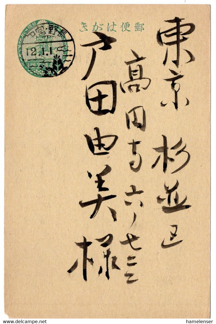 58347 - Japan - 1937 - 1.5S. GAKte. M. Neujahrsstpl. NAGANO MIYATA -> Tokyo - Cartas & Documentos