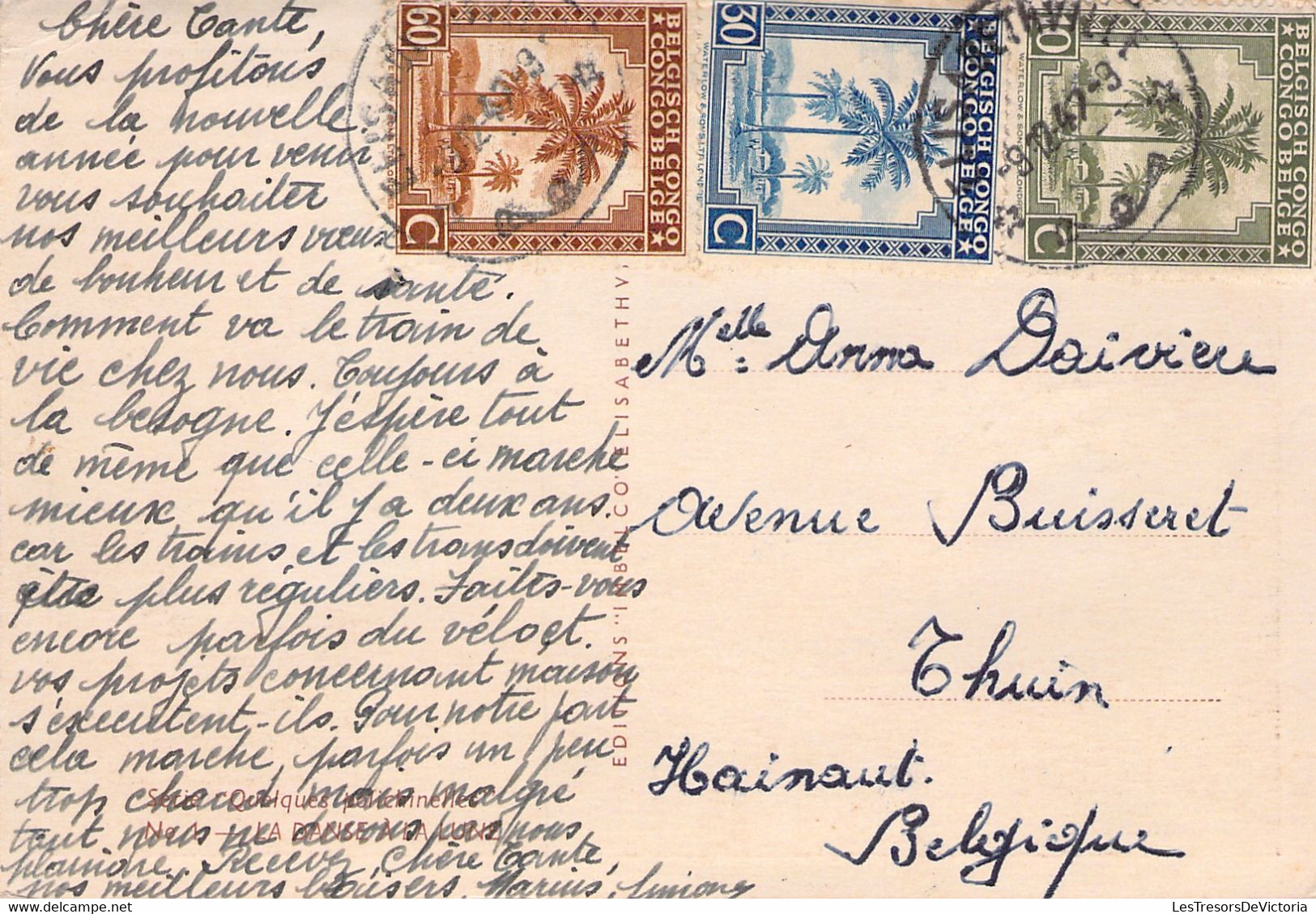 Congo Belge -COB 229 233 Et 235 Sur Lettre - De Elisabethville à Thuin Hainaut - Covers & Documents