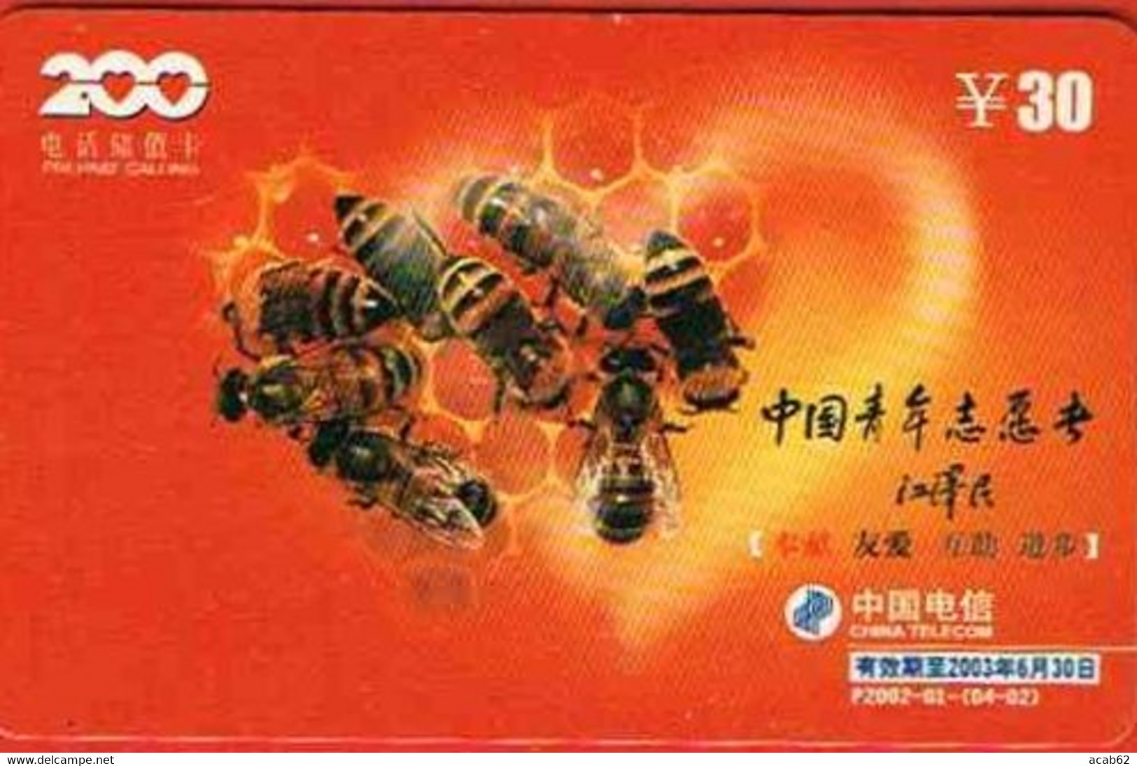 Chine Télécarte Abeilles - Honingbijen