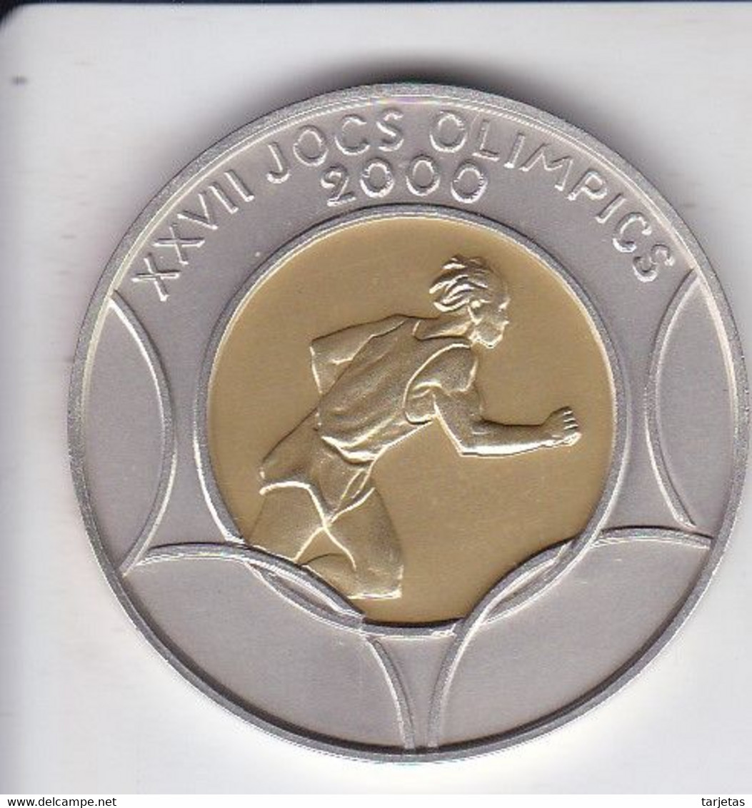 MONEDA DE PLATA Y ORO DE ANDORRA DE 20 DINERS XXVII JOCS OLIMPICOS 2000 MUY RARA (GOLD-SILVER-ARGENT) - Andorra