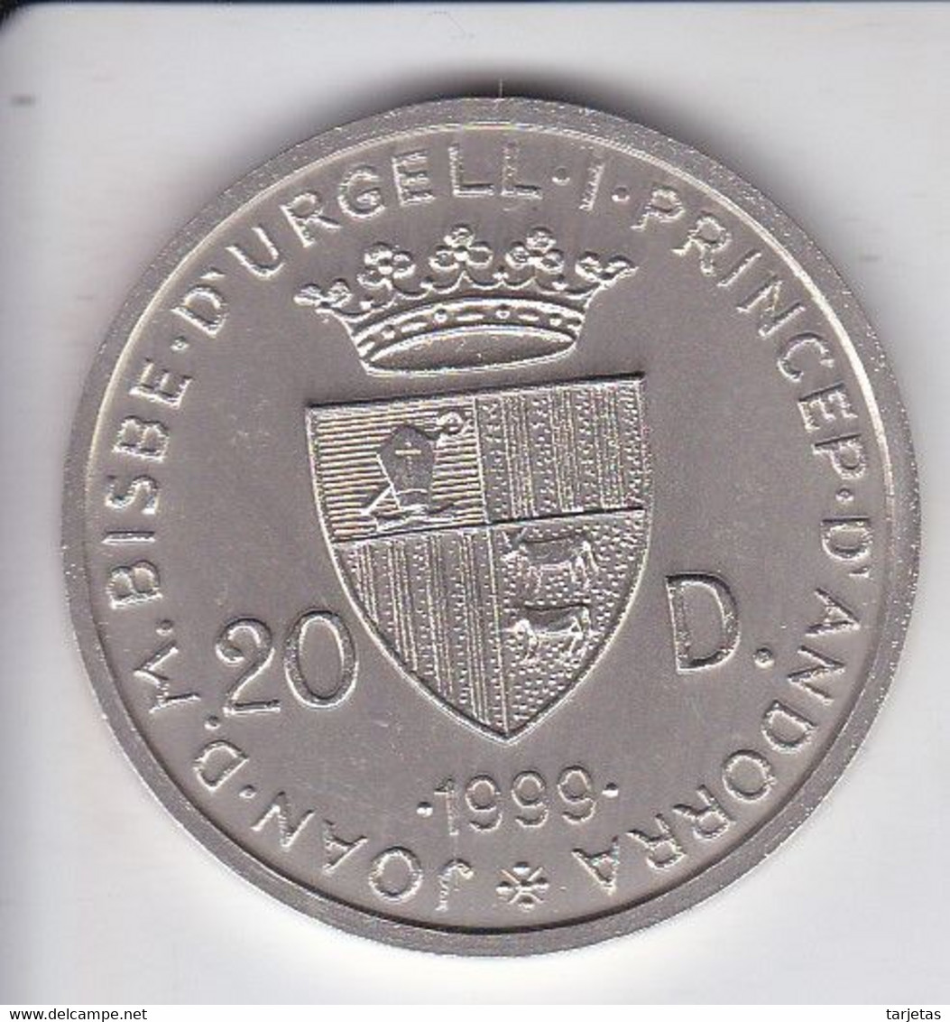 MONEDA DE PLATA Y ORO DE ANDORRA DE 20 DINERS XXVII JOCS OLIMPICOS 2000 MUY RARA (GOLD-SILVER-ARGENT) - Andorra