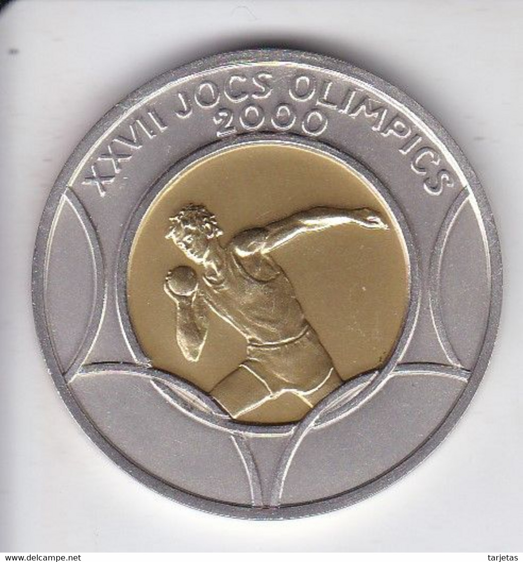 MONEDA DE PLATA Y ORO DE ANDORRA DE 20 DINERS XXVII JOCS OLIMPICOS 2000 MUY RARA (GOLD-SILVER-ARGENT) - Andorra