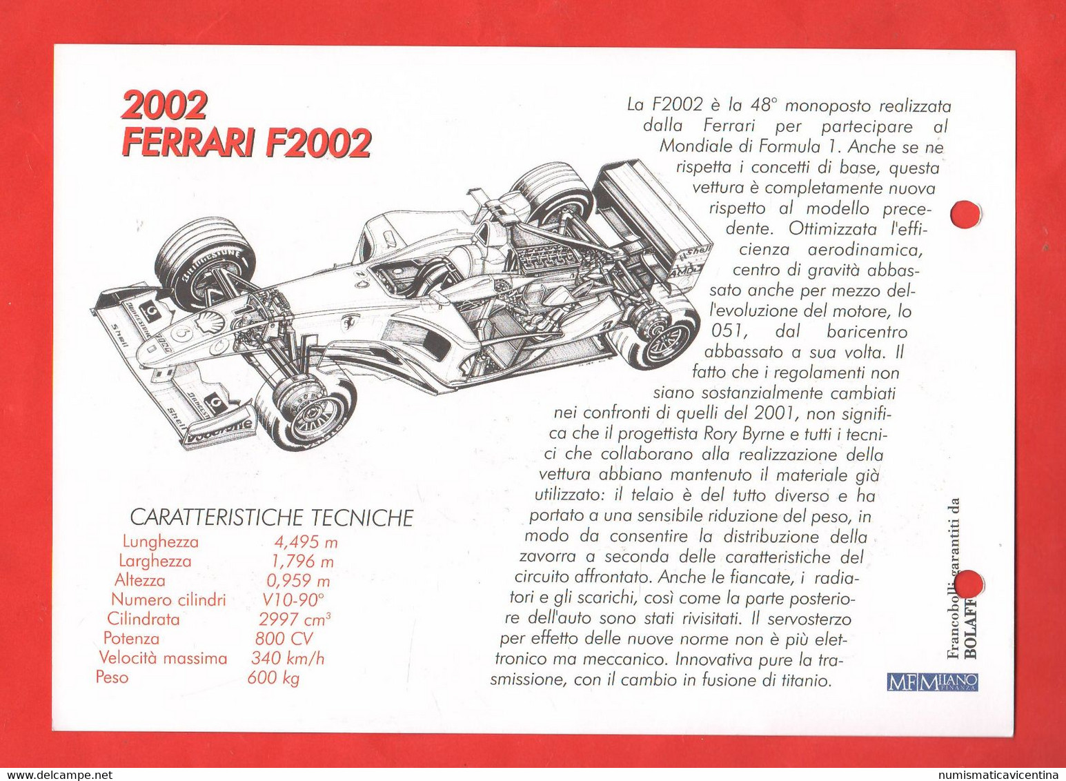 Ferrari F 1 Cars Racing 20 Schede  20 Francobolli Stati Diversi Schede Tecniche Lot Dedicated To Ferrari - Automobile - F1