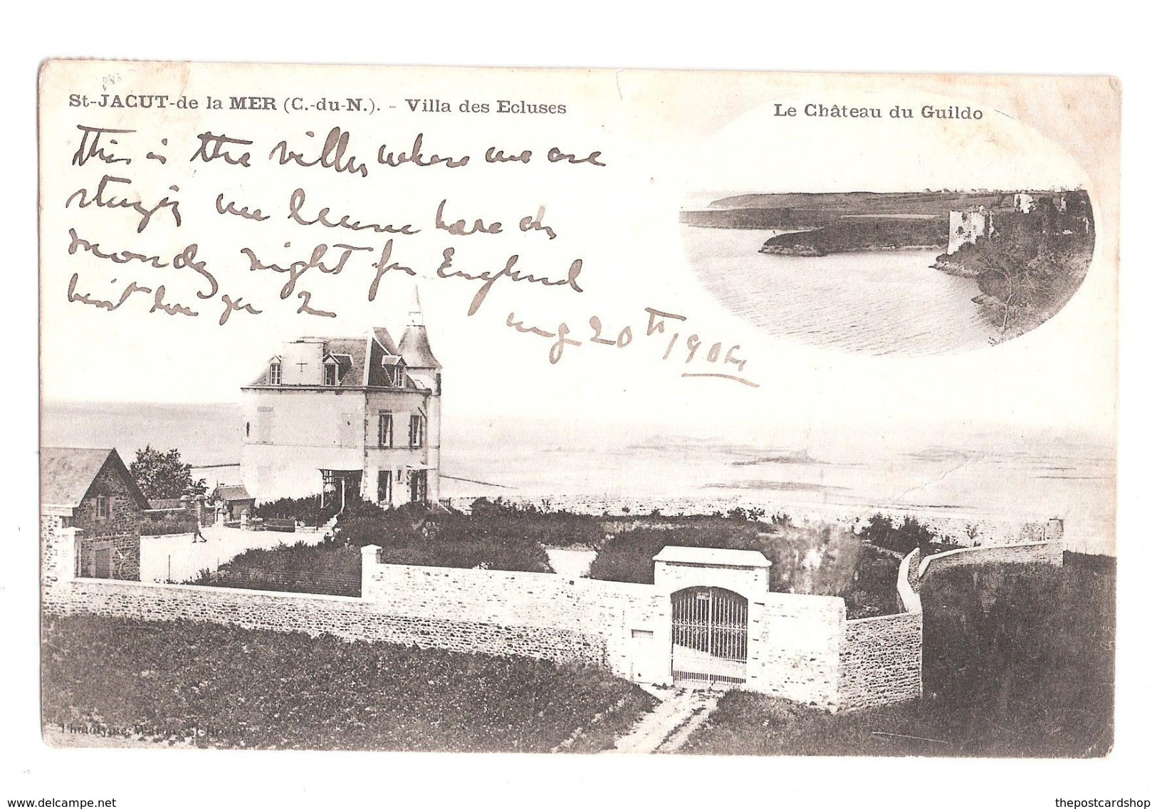 CPA 22 22 - ST-JACUT-DE-LA-MER - VILLA DES ECLUSES - LE CHATEAU DU GUILDO Used - Saint-Jacut-de-la-Mer