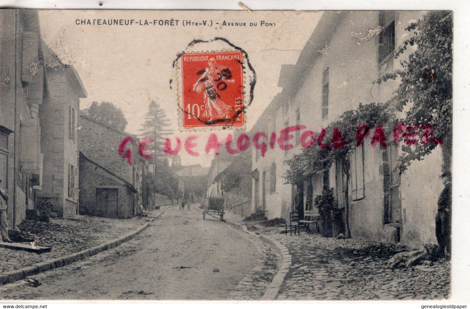 87 - CHATEAUNEUF LA FORET - AVENUE DU PONT   1912 - Chateauneuf La Foret