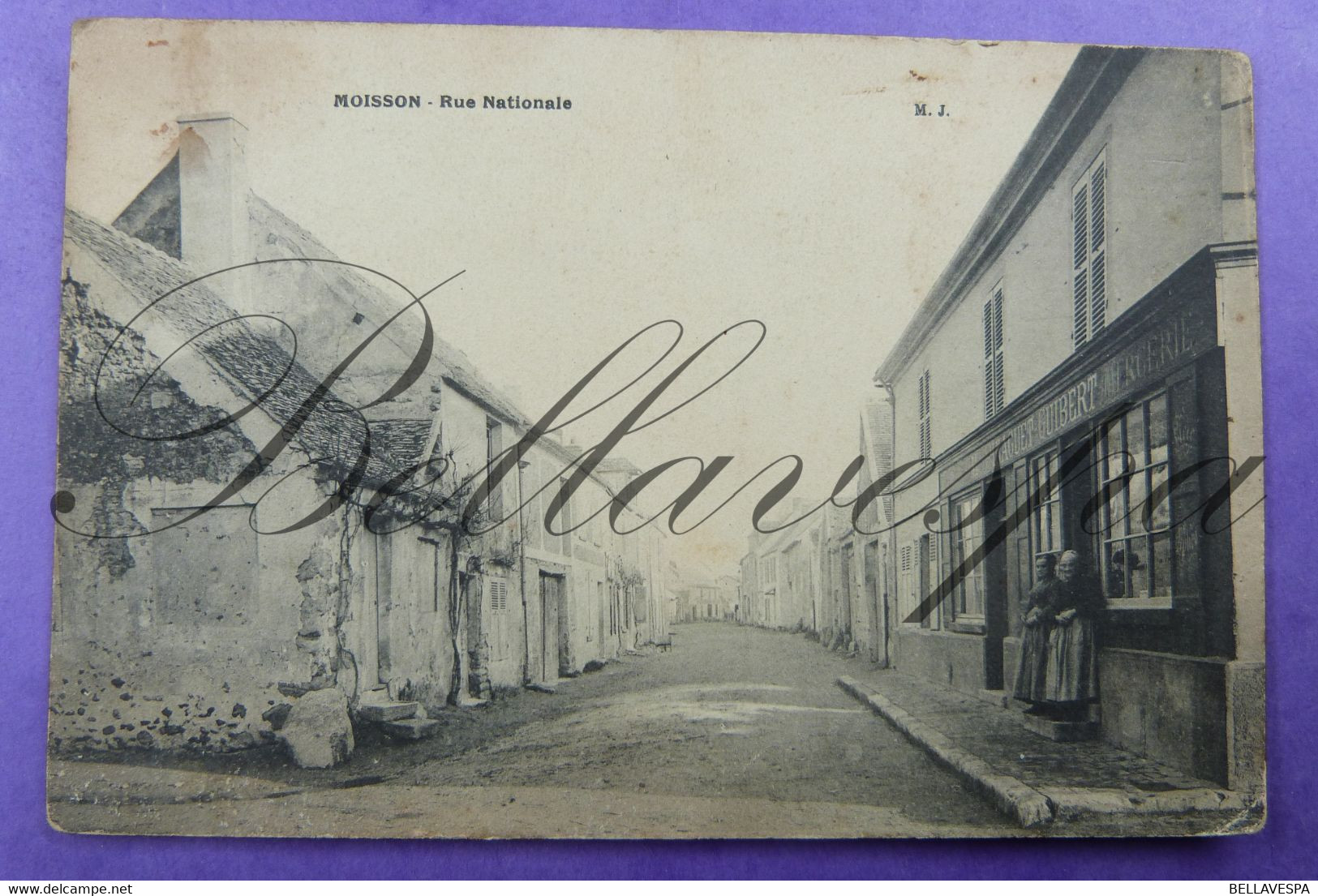 Moisson Rue Nationale. Maison Propr. Pinaguet Guibert Mercerie-1918 -Mantes La Jolie D78 - Mantes La Jolie