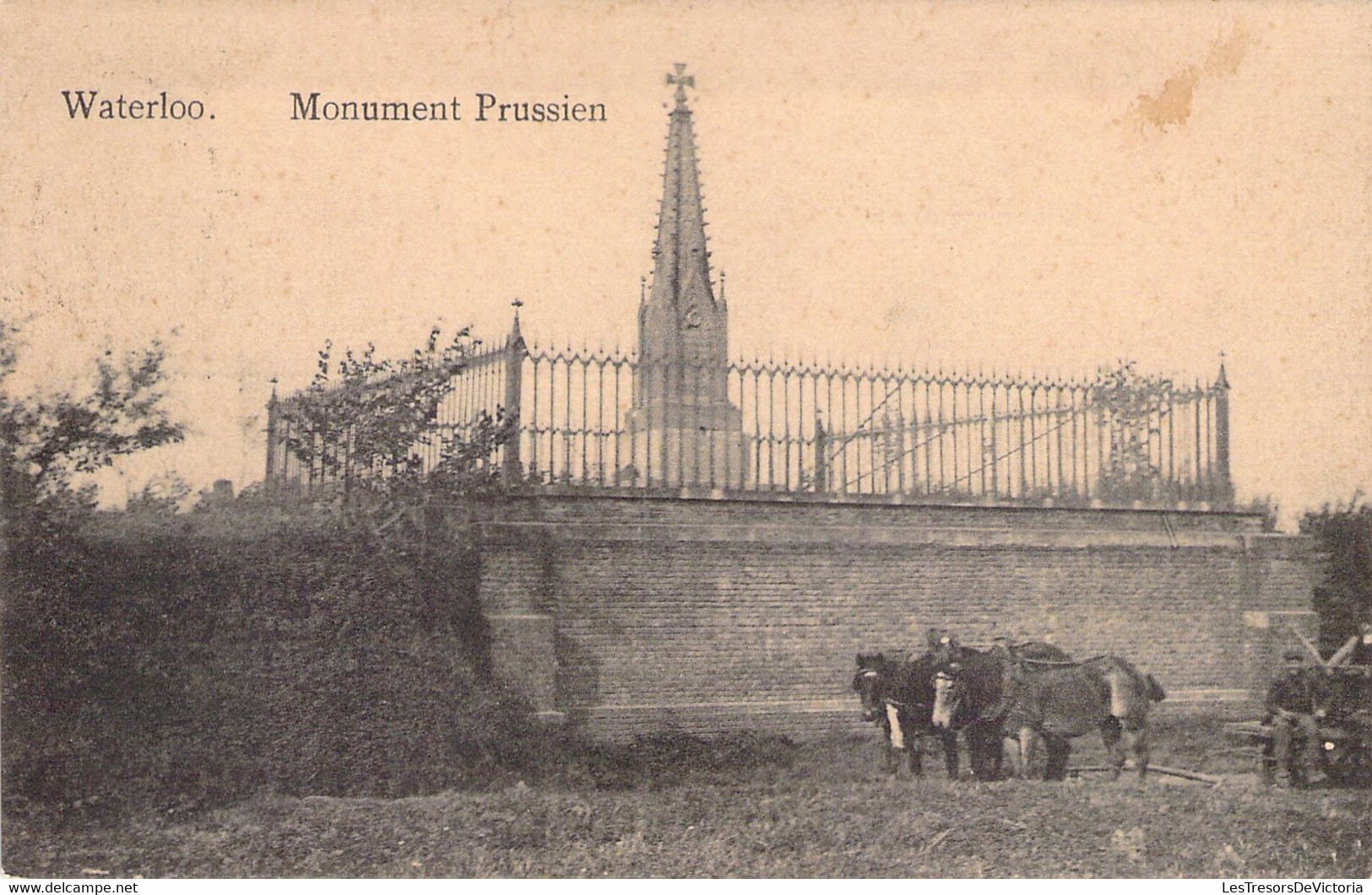 CPA Waterloo - Monument Prussien - Oblitéré à Waterloo En 1912 Envoyé à Anvers - Waterloo
