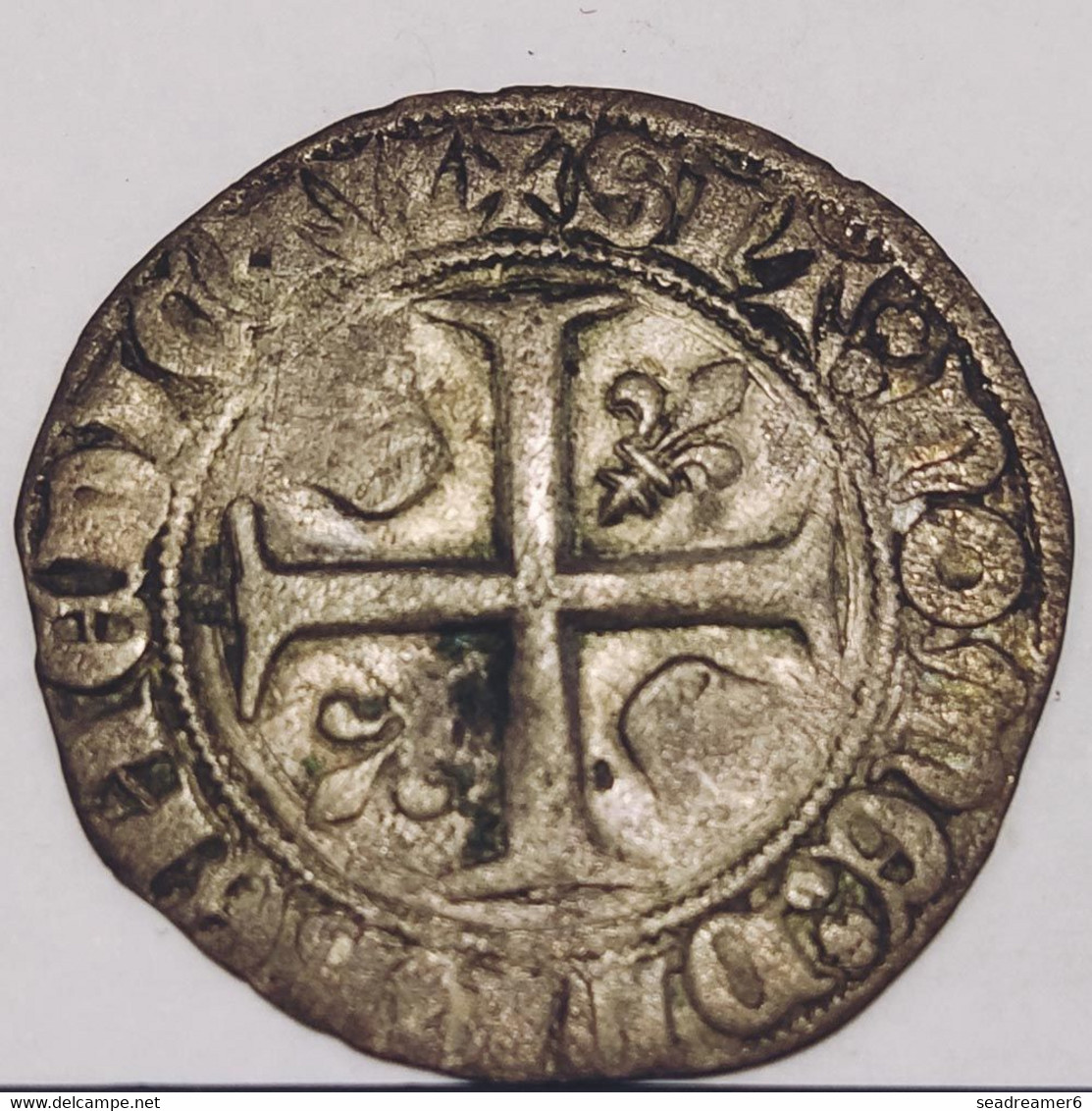 Pièce Argent Charles VI - Blanc Guénar - 1380 Ad - 1422 AD - Paris - 1380-1422 Karl VI. Der Vielgeliebte