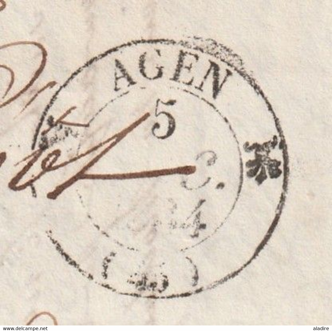 AGEN - Lot Et Garonne, Marcophilie - 3 Cachets à Date: 1834, 1835 Et 1839 - 2 Lettres Et 1 Enveloppe Pliées - 1801-1848: Vorläufer XIX