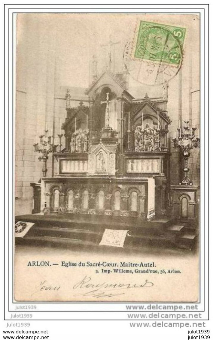 SAINT - MENGES ..-- ARLON ..-- Eglise Du Sacré-Coeur . 1907 Vers ( Mme Vve Alphonse BONHOMME ) . Voir Verso . - Sedan