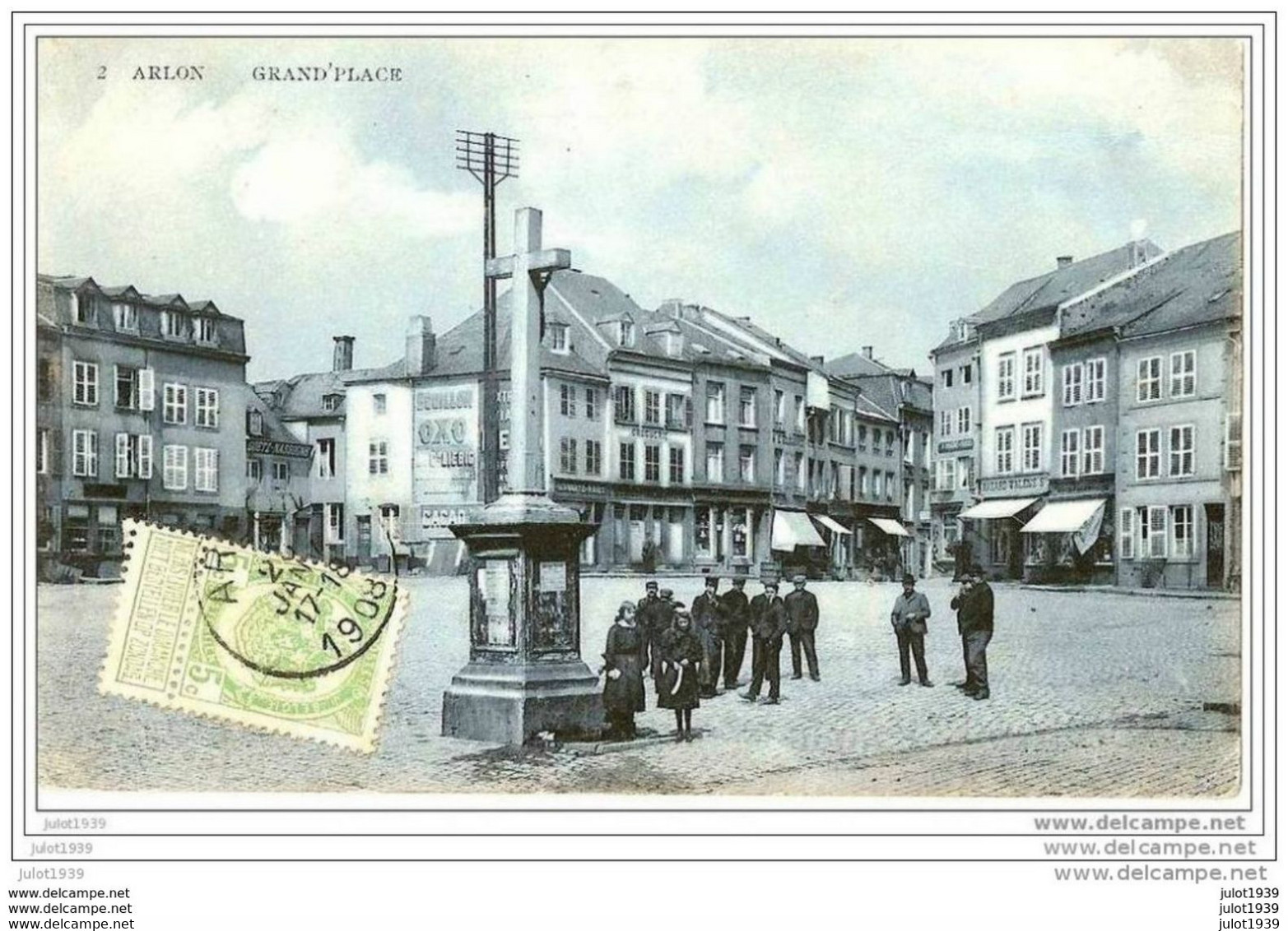 SANNOIS ..-- ARLON ..-- Grand' Place . 1908 Vers SANNOIS ( Melles REBOUT ) . Voir Verso . - Argenteuil