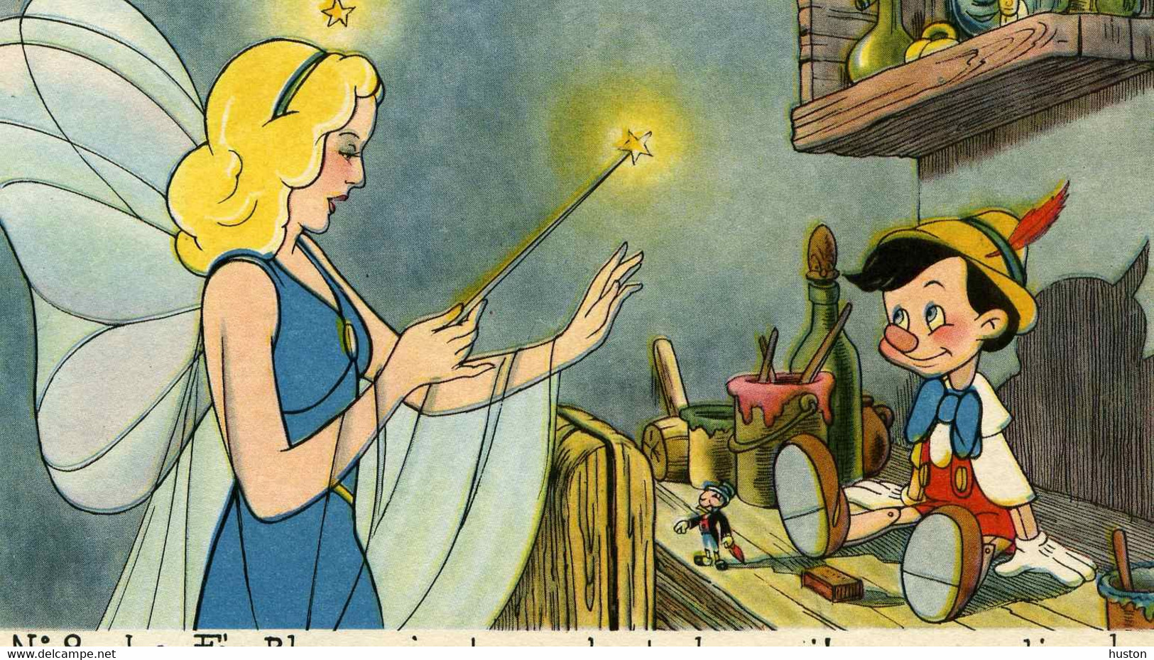 La Fée Bleue Donnant Vie à Pinocchio, Gepetto - Walt Disney - Autres & Non Classés
