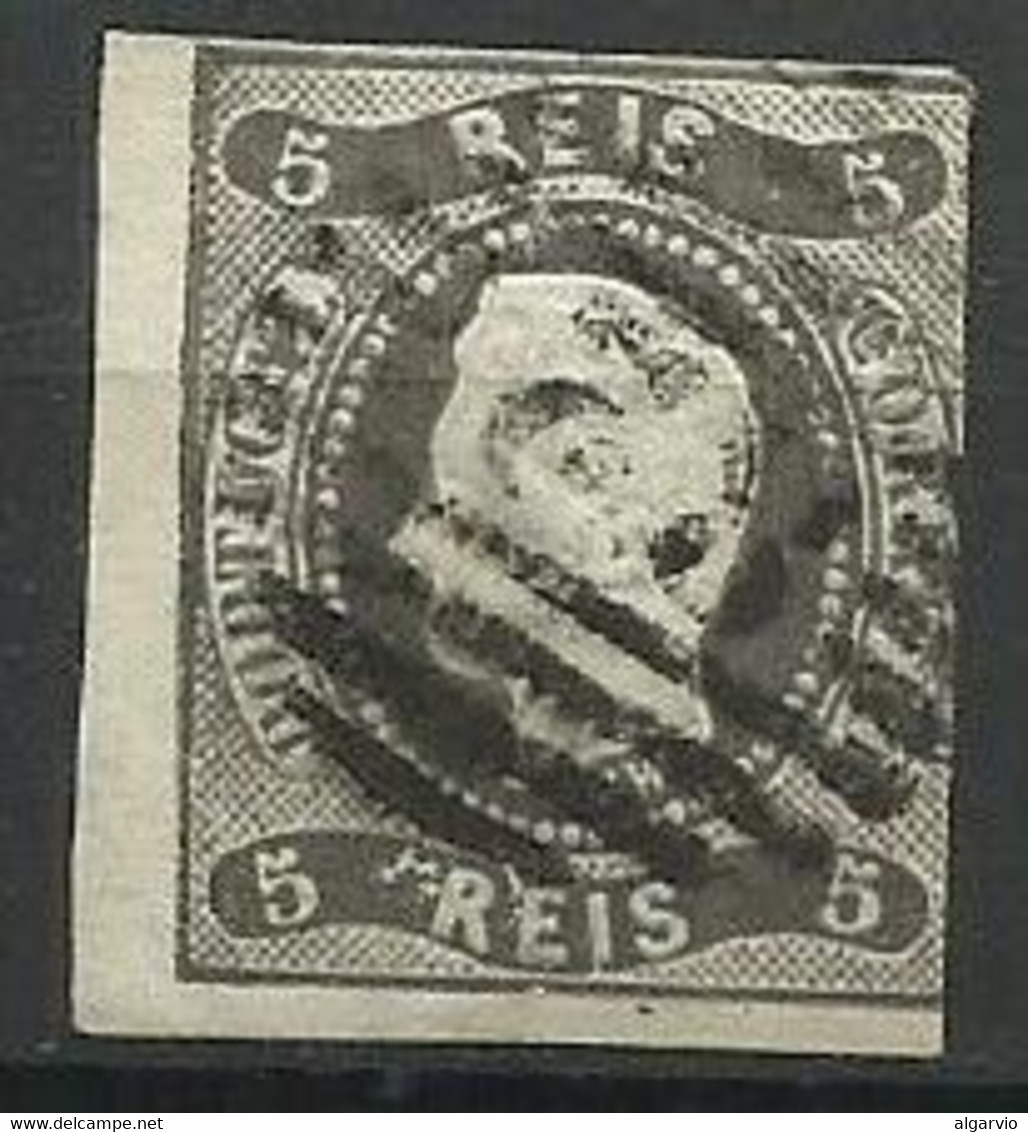 Portugal 1866/7 D. Luiz Fita Curva # 19 5rs Preto Usado Carimbo 82 Aveiro. - L45 - Unused Stamps