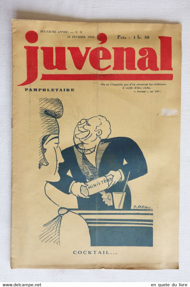 Journal Hebdomadaire Juvénal - N°9 - 18 Février 1934 - Revue Pamphlétaire - Sonstige & Ohne Zuordnung