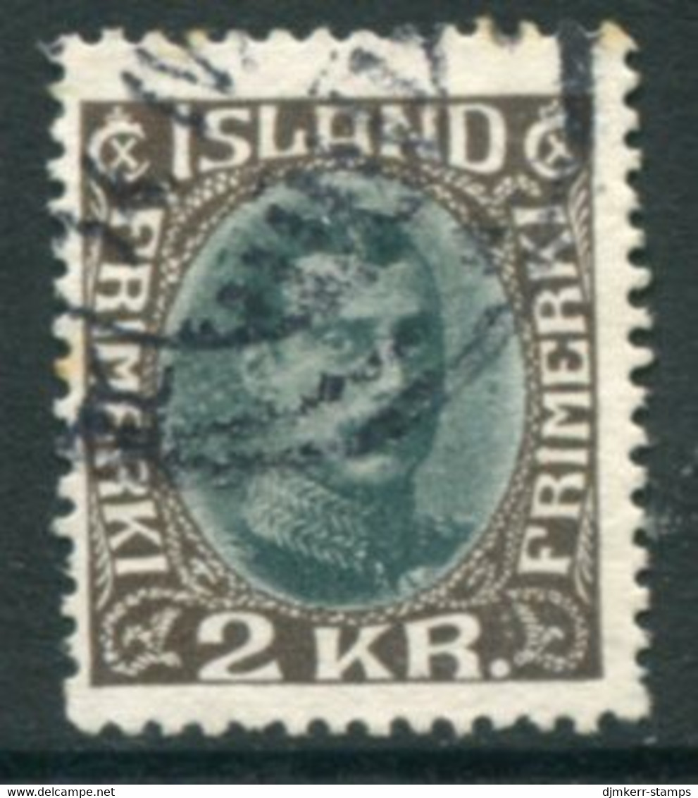 ICELAND 1931 Christian X Definitives  2 Kr. Used.  Michel 166 - Usados