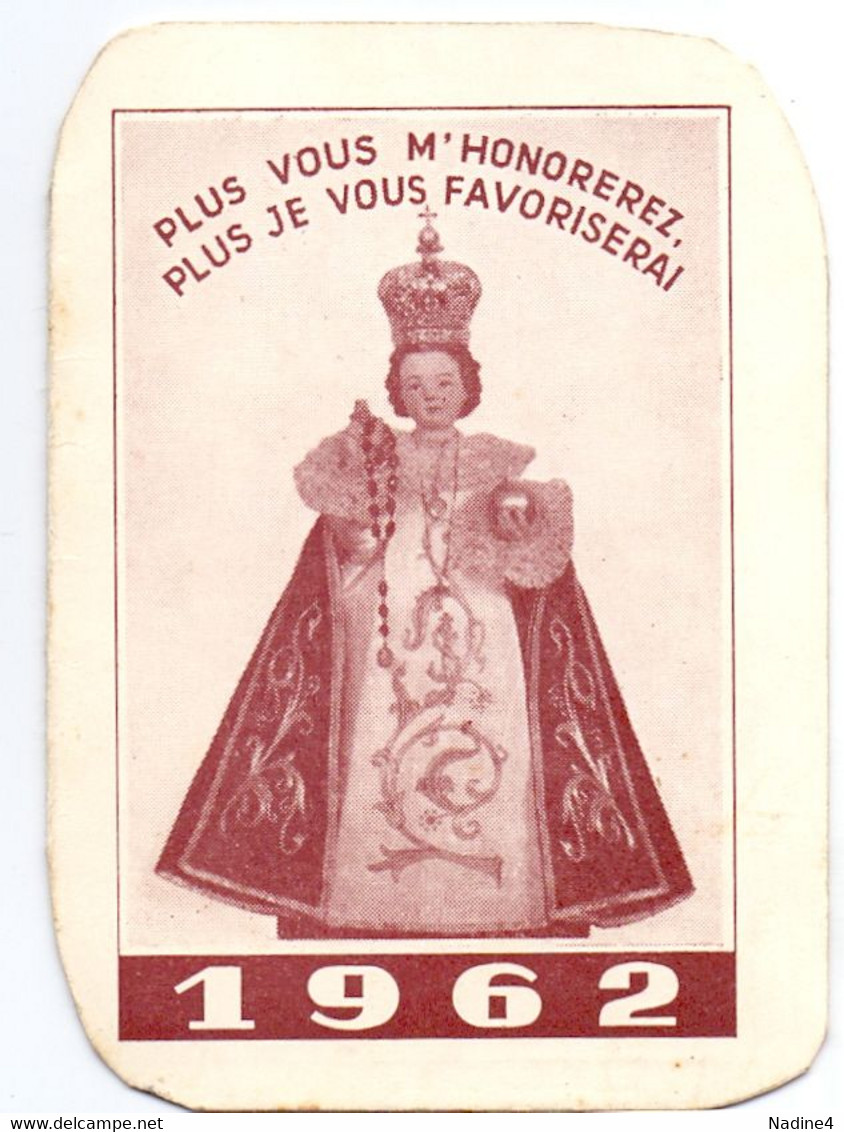 Kalender Calendrier 1962 - Oeuvre Du Saint Enfant Jésus - Tongres Tongeren - Petit Format : 1961-70