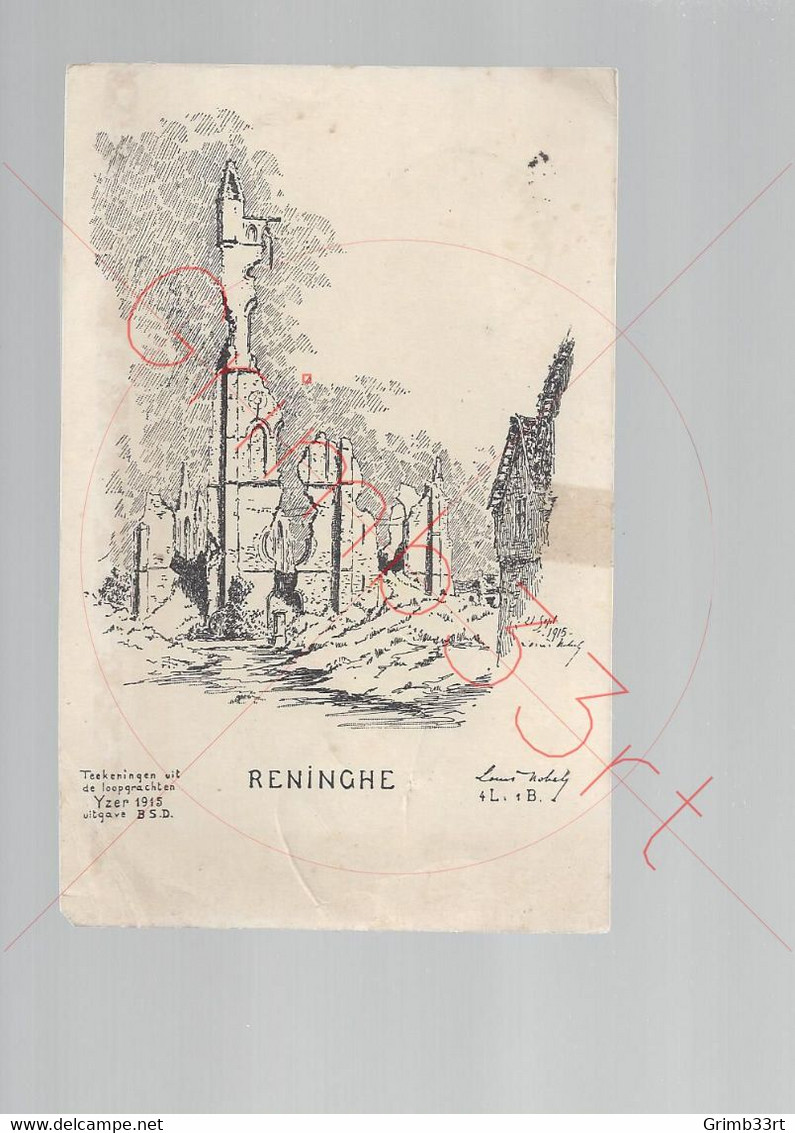 Reninghe - Teekeningen Uit De Loopgrachten Yzer 1915 - Postkaart - Lo-Reninge