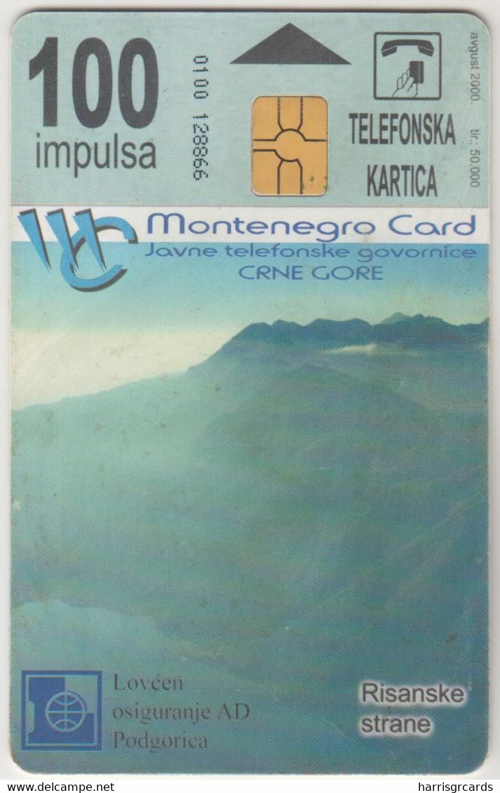 MONTENEGRO - Risanske Strane / Sky Sat Comm., Chip:GEM5 (Black), 100 U ,08/00, Tirage 50.000, Used - Montenegro