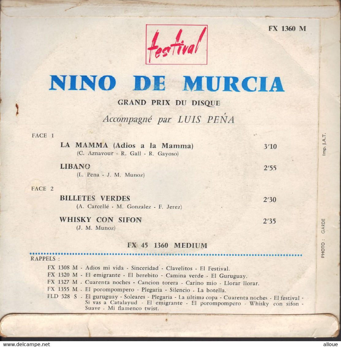 NINO DE MURCIA - LA MAMMA + 3 - Otros - Canción Española