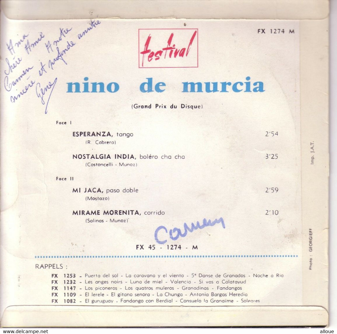 NINO DE MURCIA FRENCH EP - ESPERANZA + 3 - Musiques Du Monde