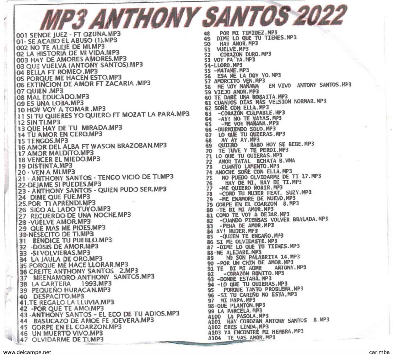 2022 ANTHONY SANTOS AMORES MP3 - Andere - Spaans