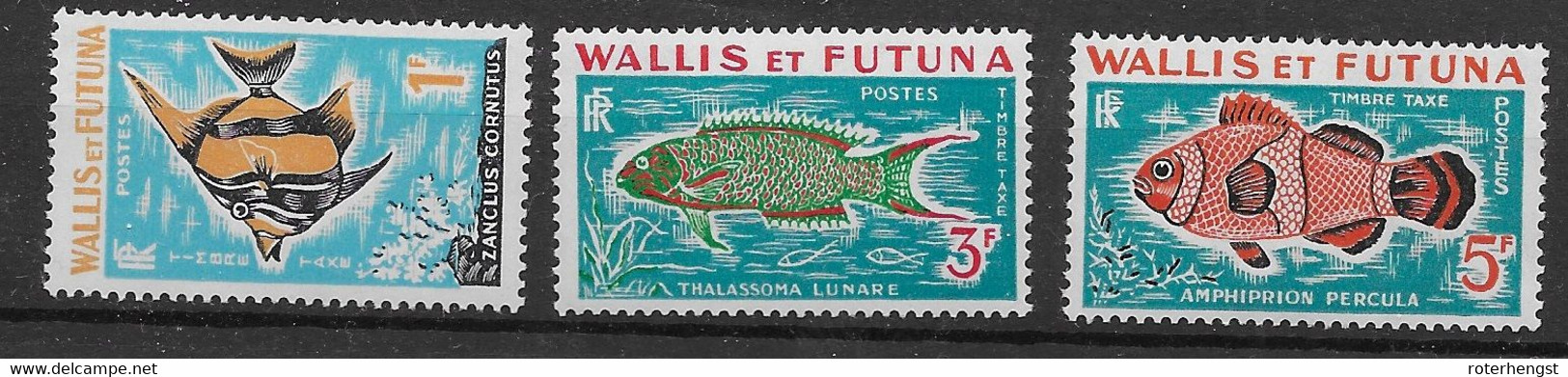 Wallis Mnh ** Nsc Fish Set 16 Euros Postage Due - Postage Due