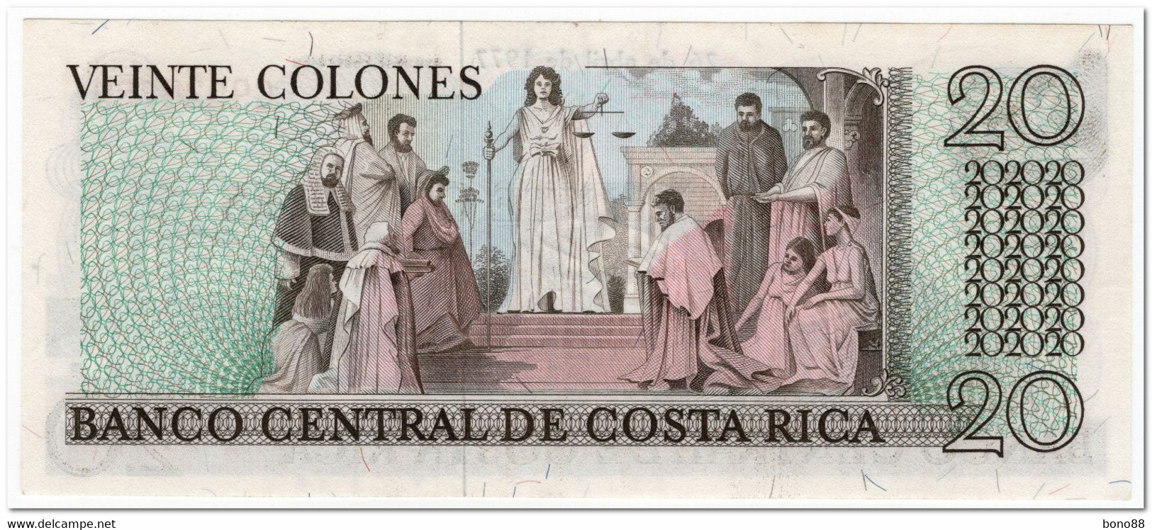 COSTA RICA,20 COLONES,1977,P.238b,XF+ - Costa Rica