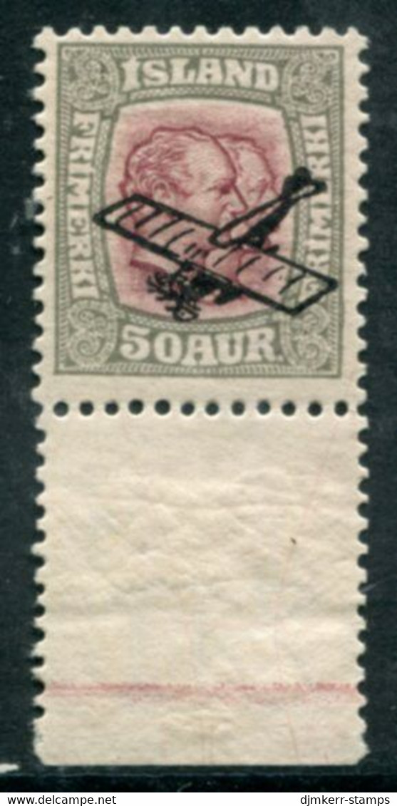 ICELAND 1929 Airmail Overprint On 50 Aurar  MNH / **. Michel 123 - Nuovi