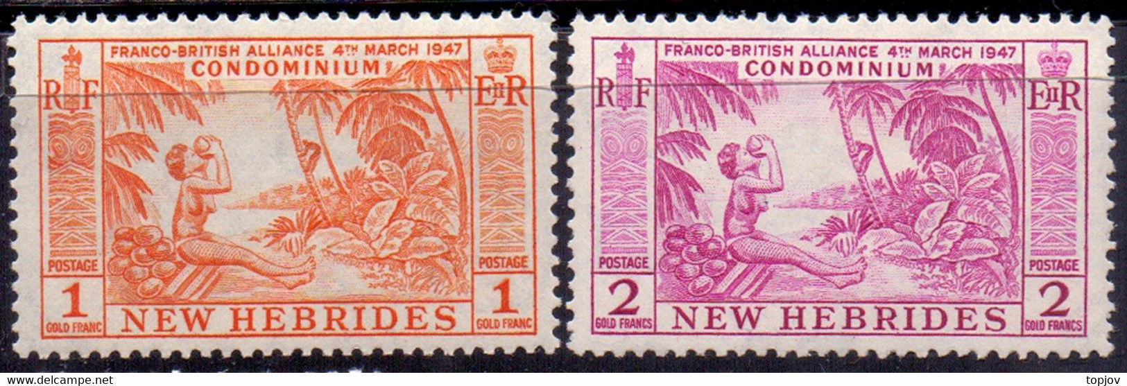 NEW HEBRIDES -  COCOS - PALMS - **MNH - 1957 - Unused Stamps