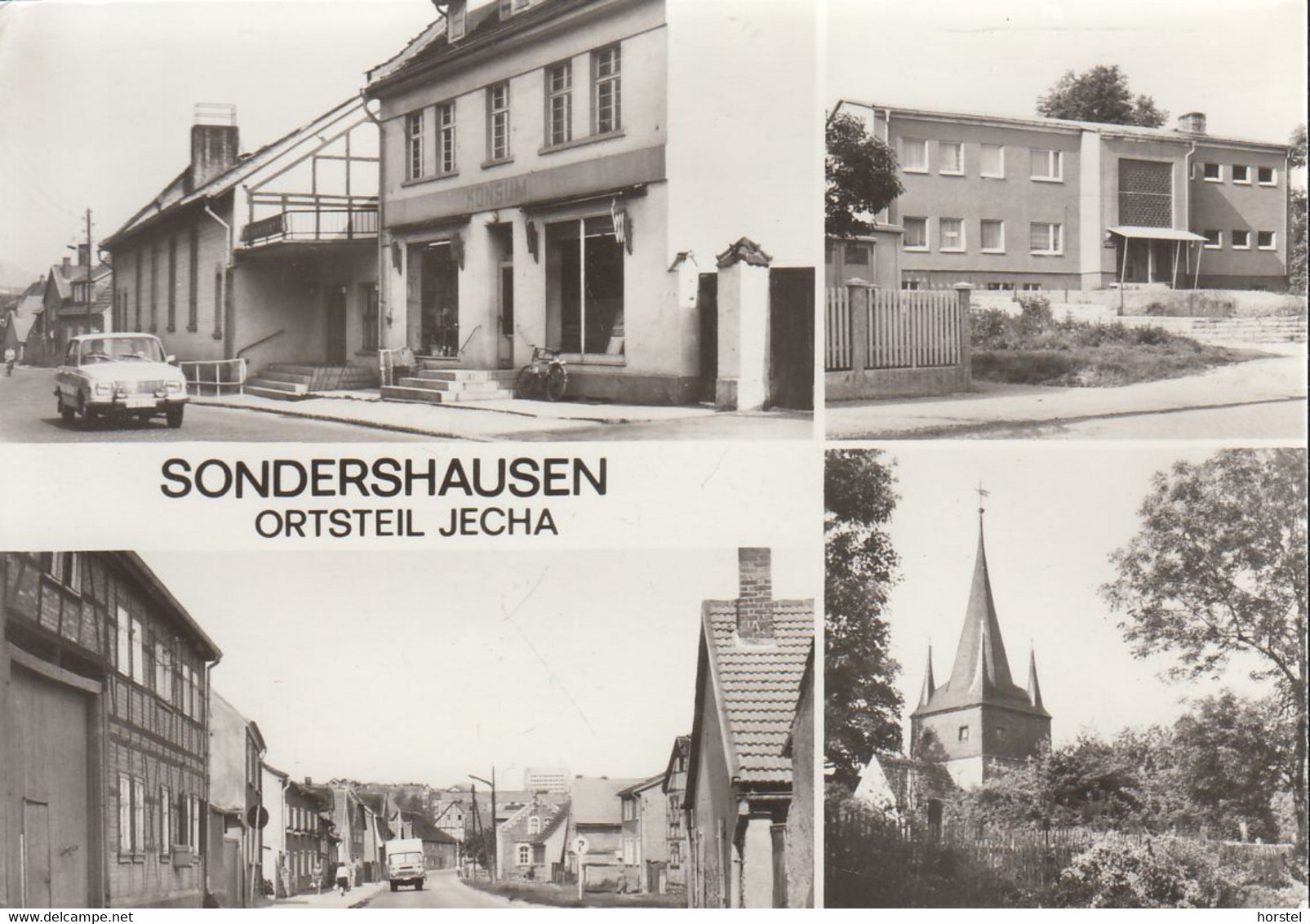 D-99706 Sondershausen - Ortsteil Jecha - Konsum-Gaststätte "Wipperperle" - KIndergarten - Andersen-Nexö-Straße - Kirche - Sondershausen