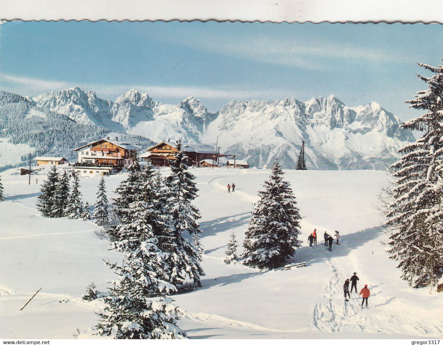 B1670) KIRCHBERG I. Tirol - Alpengasthof MAIERL - Geg. Wilden Kaiser -  Skifahrer - Stark Verschneit - Kirchberg