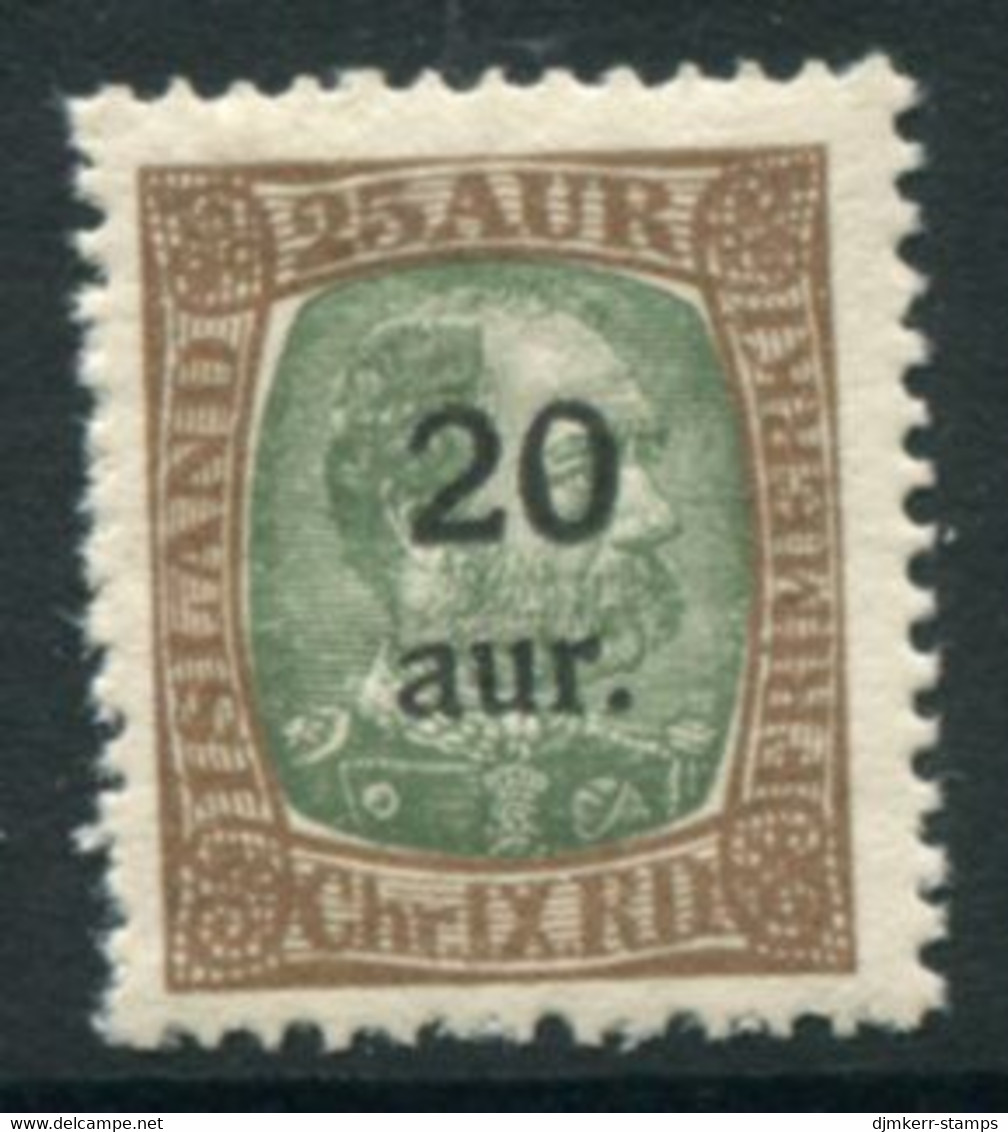 ICELAND 1921 20 A. On 25 A..surcharge MNH / **.  Michel 106 - Nuovi