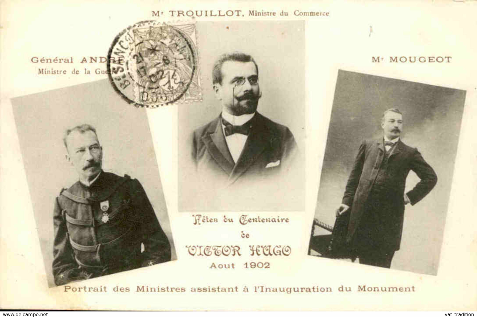 EVENEMENTS - Carte Postale Des Fêtes Du Centenaire De Victor Hugo - Portraits Des Ministres - L 120724 - Inwijdingen