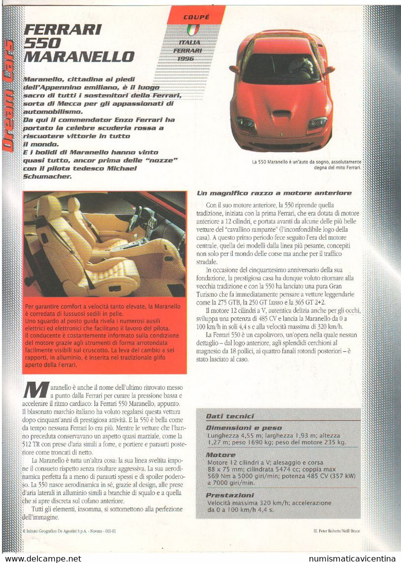 Ferrari F 550 Maranello Scheda Campione Pubblicità 1996 Advertising  Publicité Werbung - Automobile - F1