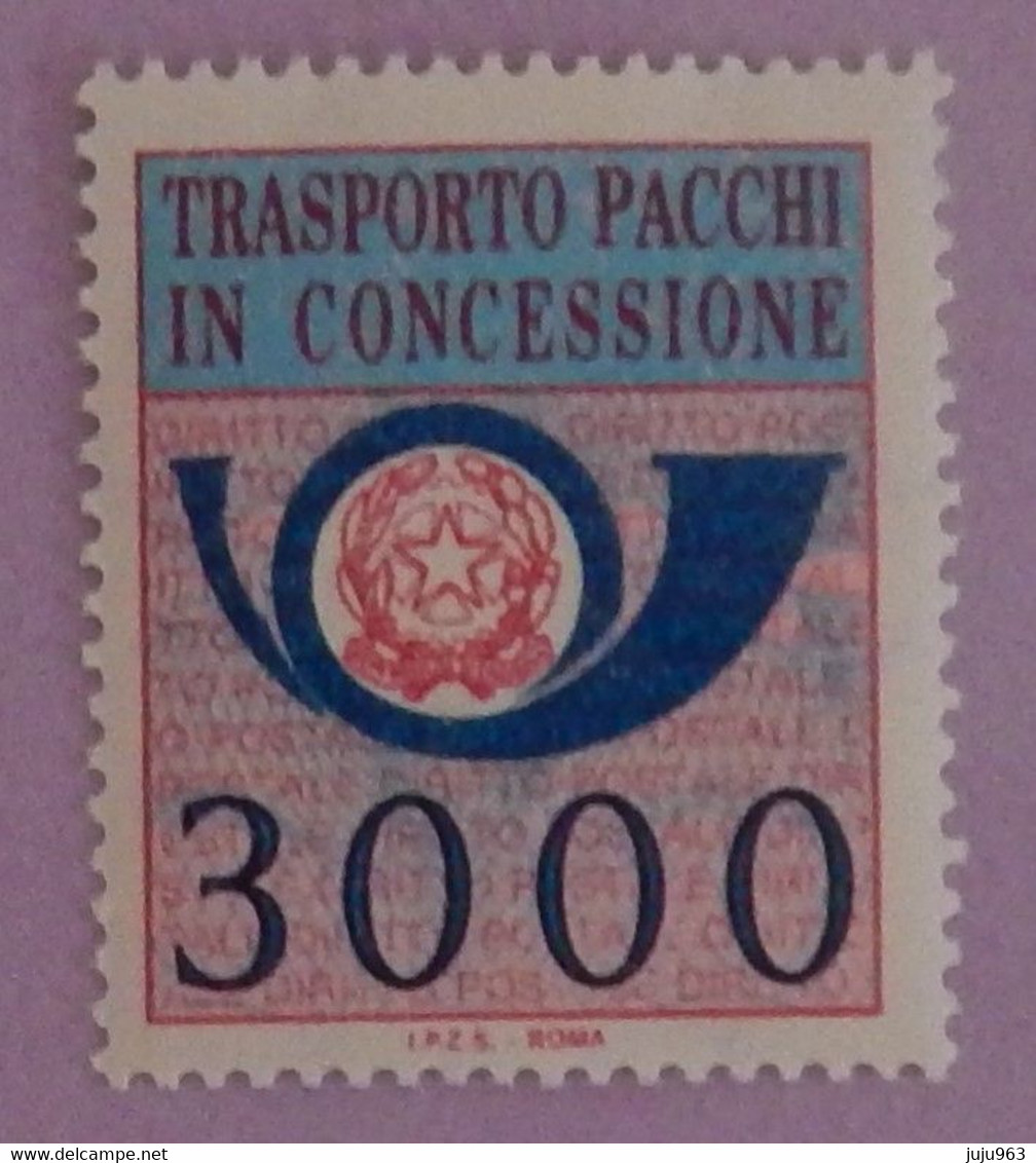 ITALIE COLIS CONCESSION PARCELLE  YT 109 NEUF**MNH ANNÉE 1984 - Colis-concession
