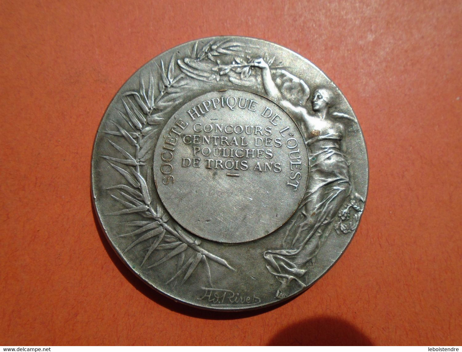 MEDAILLE BRONZE ARGENTEE ?? SIGNEE A ERDMANN  SOCIETE HIPPIQUE DE L'OUEST CONCOURS CENTRAL DES POULICHES DE TROIS ANS - Professionnels / De Société