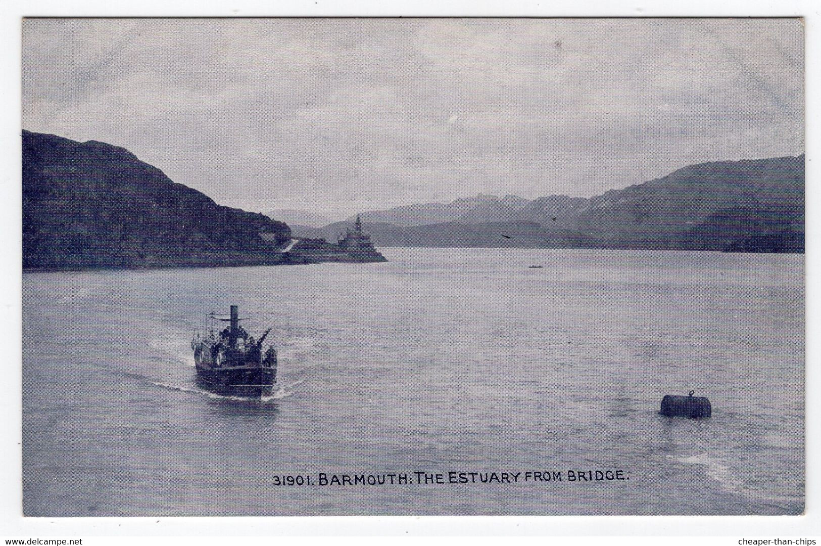 BARMOUTH - The Estuary From Bridge. - Photochrom Wedgwood Series 31901 - Merionethshire