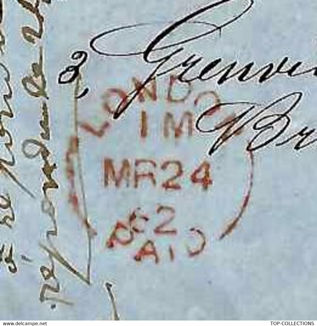 ENVELOPPE SEULE 2 TIMBRES N° 14A  Oblit. Petits Chiffres 1430 +CAD La Grande Combe + "PP" Ind.7 22 Mars 1862 => Londres - 1849-1876: Klassik